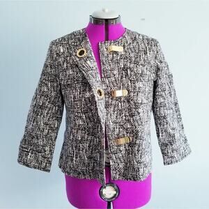 Michael by Michael Kors Metal Clasp Cropped Blazer